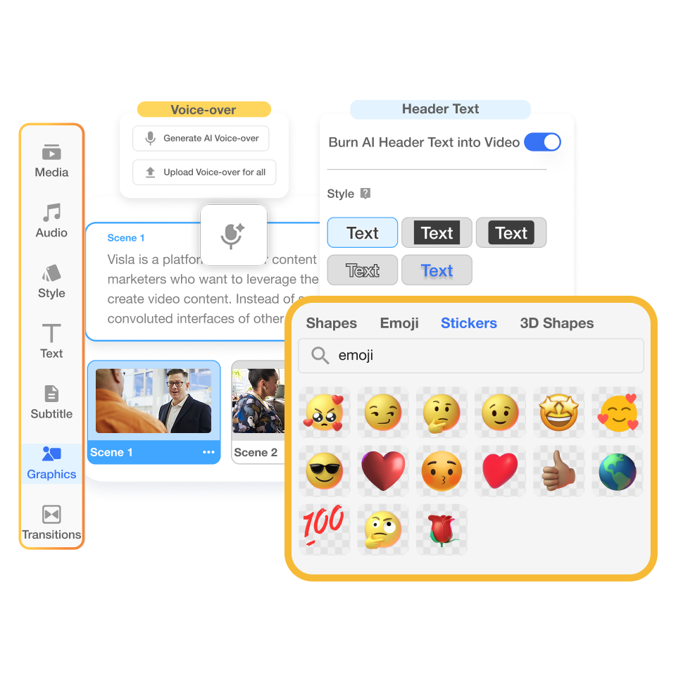 Edit and fine-tune risk training video scenes using Visla’s scene-based editor for banks.